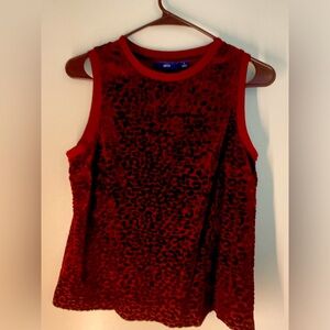 Apt. 9 Cheetah Print Burgundy Velvet Tank